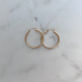 14K Gold Design Hoops