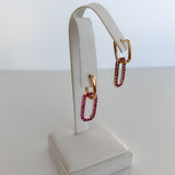 Gold Plated Pink Earrings