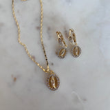 Gold Plated Virgin de Guadalupe Set