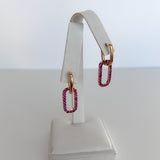 Gold Plated Pink Earrings