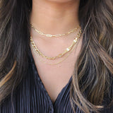 Gold Paper Clip Chain Necklace