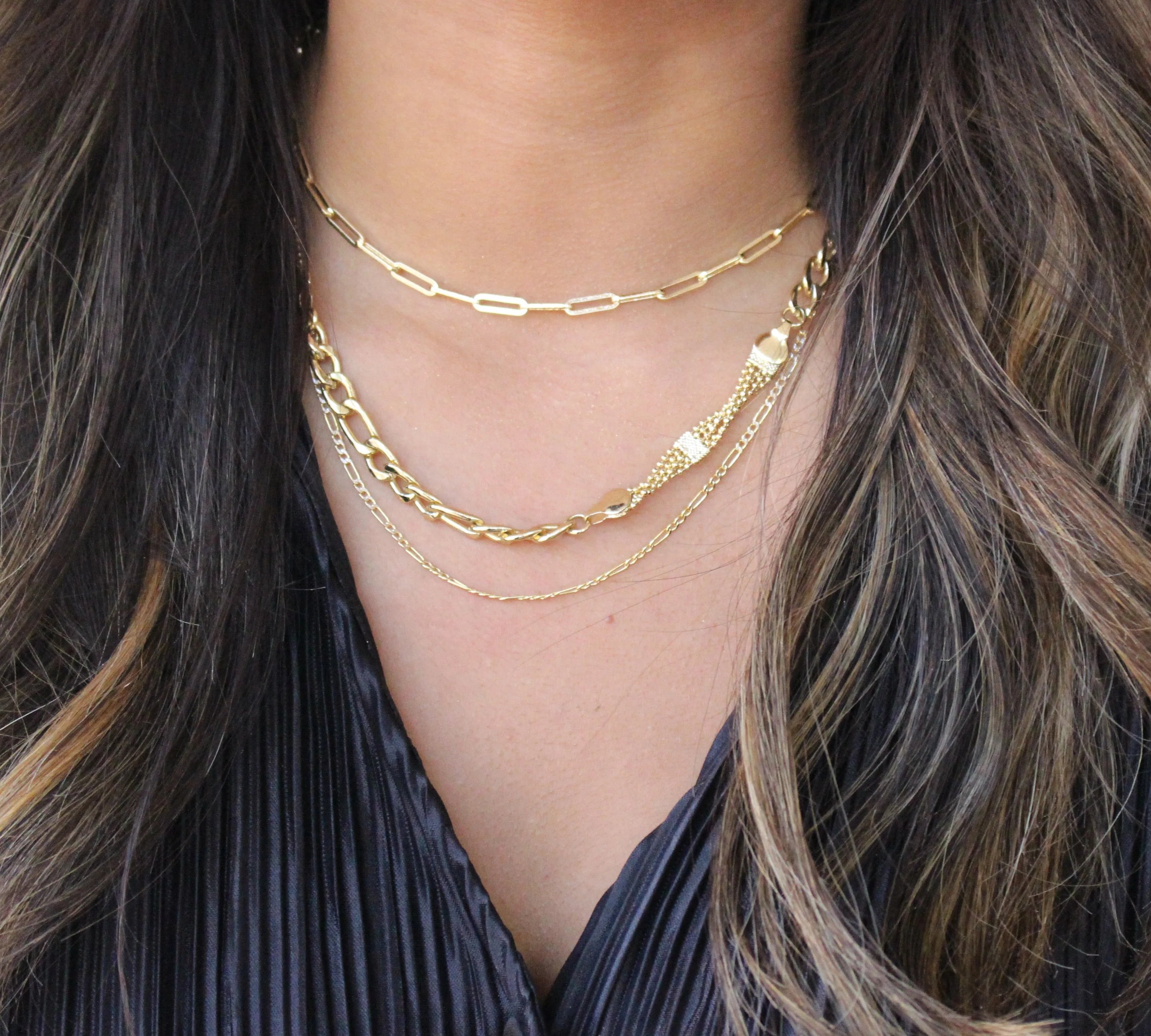 Gold Paper Clip Chain Necklace