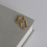 Gold Square Hinged Hoops