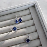 Blue Stone Shined Jewelry Set