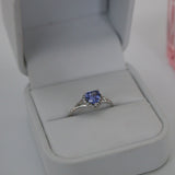 Blue Heart Ring and Earring Set