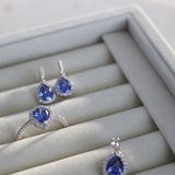 Blue Stone Shined Jewelry Set