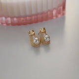 Mini Gold and Pearl Earrings