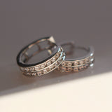 CZ Silver Hoops