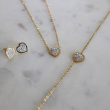 Golden Heart CZ Set