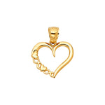 product image of a 14k gold heart pendant with mini hearts and infinity symbols